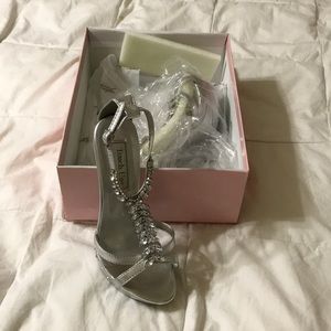 4in Heel Silver Shoes/Sandals